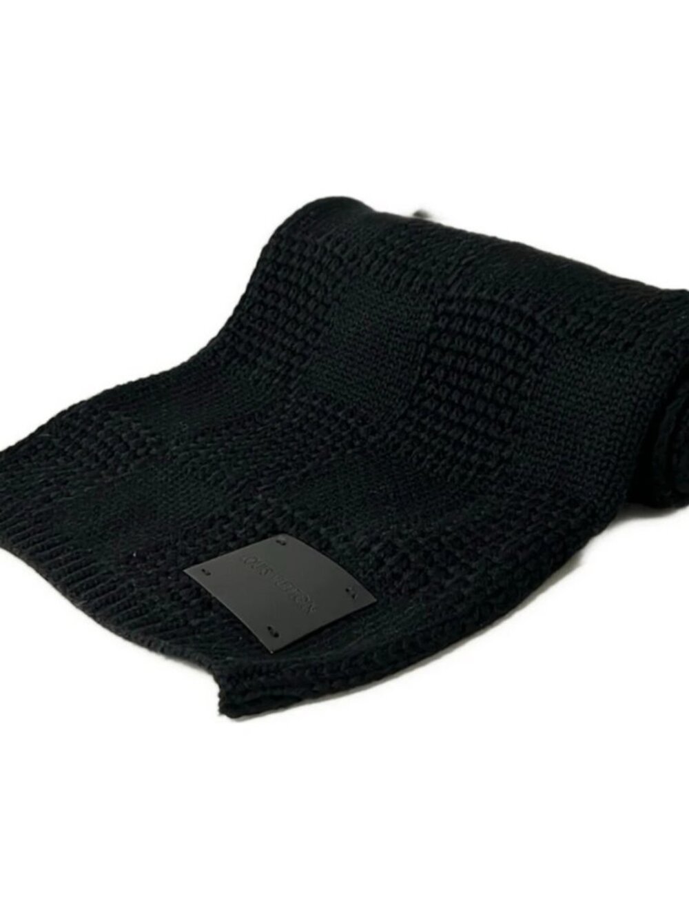 LOUIS VUITTON Damier Logo Scarf 402775 Black Scarf 100% wool